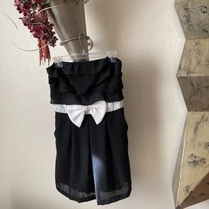 Strapless black dress